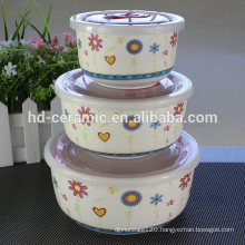 porcelain fresh seal bowl microwave oven bowl set,ceramic fresh bowl set